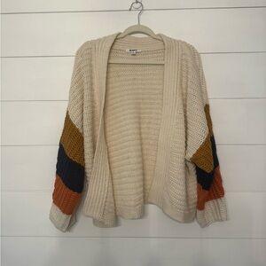 BB Dakota by Steve Maden Colorblock Open Front Cardigan Sweater